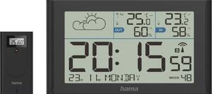 Hama 222216 LCD Meteorológiai Időjárás állomás külső szenzorral - Fekete