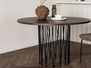 Asztal Dallas 3200, Fekete, Sötét barna, 74cm, Természetes fa furnér, Közepes sűrűségű farostlemez, Fém