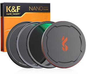 K-F CONCEPT NANO-X series MCUV + CPL szűrő vízlepergető karcálló + fém objektívsapka 52mm