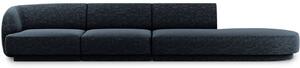 Kék zsenília négyüléses kanapé MICADONI Miley 302 cm, jobb