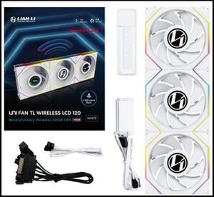 Lian Li UNI FAN TL120 LCD Reverse Blade Wireless hűtő ventilátor 3db fehér (12RTLLCD1W3W)