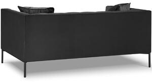 Sötétszürke bársony kétüléses kanapé MICADONI Karoo 185 cm fekete talppal