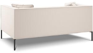 Bézs szövet kétüléses kanapé MICADONI Karoo 185 cm fekete talppal