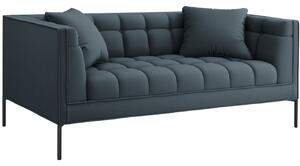 Kék szövet kétüléses kanapé MICADONI Karoo 185 cm fekete talppal