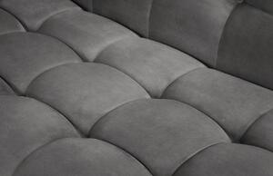 Szürke bársony háromszemélyes kanapé MICADONI Karoo 224 cm fekete talppal