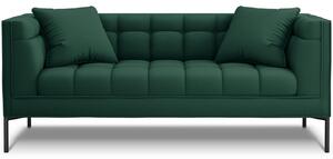 Zöld szövet kétüléses kanapé MICADONI Karoo 185 cm fekete talppal