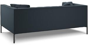 Kék szövet háromszemélyes kanapé MICADONI Karoo 224 cm fekete talppal