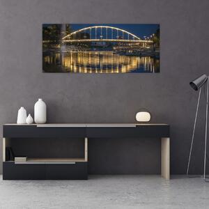 Egy híd képe szökőkúttal (120x50 cm)
