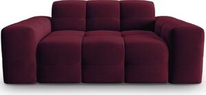 Bordó vörös bársony kétüléses kanapé MICADONI Kendal 156 cm