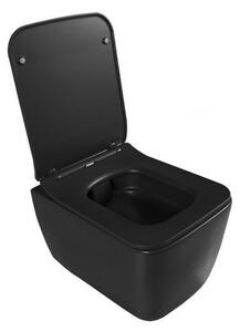 CeraStyle HERA fali WC - MATT FEKETE - rimless - perem nélküli - rejtett rögzítésű - 52 cm