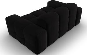 Fekete bársony kétüléses kanapé MICADONI Kendal 156 cm