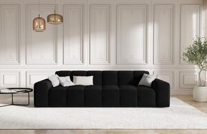 Fekete bársony négyszemélyes kanapé MICADONI Kendal 255 cm
