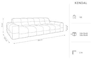 Világosszürke bársony négyszemélyes kanapé MICADONI Kendal 255 cm