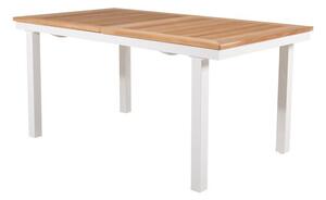 Kerti asztal Dallas 809 75x90cm, Fényes fa, Fehér, Fém