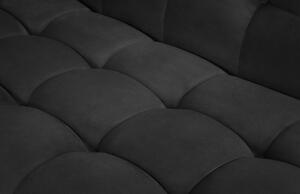 Sötétszürke bársony fotel MICADONI Karoo 185 cm fekete talppal, bal