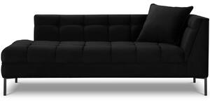 Fekete bársony fotel MICADONI Karoo 185 cm fekete talppal, bal