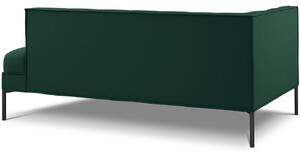 Zöld szövet fotel MICADONI Karoo 185 cm fekete talppal, jobb