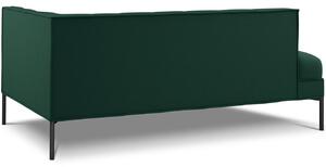 MICADONI Karoo zöld szövet társalgószék 185 cm, fekete talppal, balra