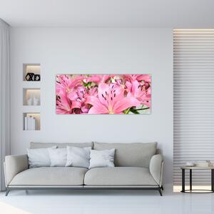 Kép - Rózsaszín liliomok (120x50 cm)