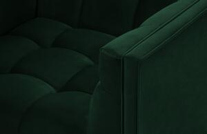 MICADONI Karoo palackos zöld bársony fotel fekete talppal