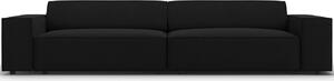 Fekete szövet négyszemélyes kanapé MICADONI Jodie 244 cm