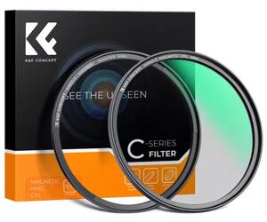 K&F Concept C Series CPL mágneses cirkuláris polár szűrő, mágneses adapterrel, 72 mm