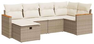 VidaXL Polyrattan Kerti Ülőgarnitúra - 6 részes - Bézs