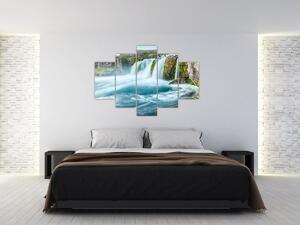Kép - sziklák és a vízesés (150x105 cm)