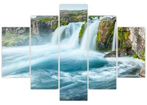 Kép - sziklák és a vízesés (150x105 cm)