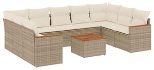 VidaXL Polyrattan Kerti Ülőgarnitúra - 10 részes - Bézs