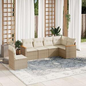 VidaXL Polyrattan Kerti Ülőgarnitúra - 6 részes - Bézs