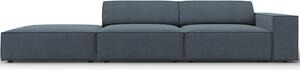 Kék szövet háromszemélyes kanapé MICADONI Jodie 262 cm, bal