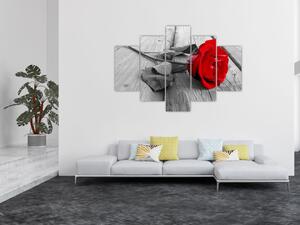 Egy vörös rózsa képe (150x105 cm)