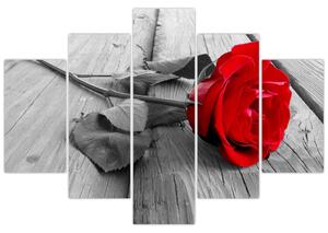 Egy vörös rózsa képe (150x105 cm)