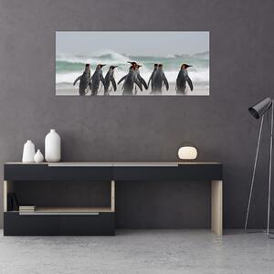 Pingvinek képe az óceán mellett (120x50 cm)