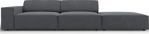 Sötétszürke szövet háromüléses kanapé MICADONI Jodie 262 cm, jobb