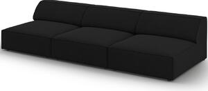 Fekete szövet háromszemélyes kanapé MICADONI Jodie 240 cm