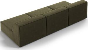 Zöld bársony háromszemélyes kanapé MICADONI Jodie 240 cm