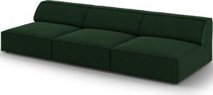 Palack zöld bársony háromszemélyes kanapé MICADONI Jodie 240 cm