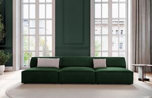 Palack zöld bársony háromszemélyes kanapé MICADONI Jodie 240 cm