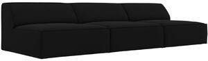 Fekete bársony háromszemélyes kanapé MICADONI Jodie 240 cm