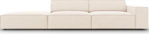 Bézs bársony háromszemélyes kanapé MICADONI Jodie 262 cm, bal