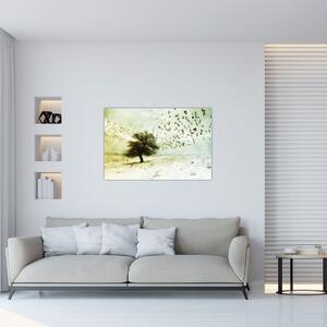 Kép - Festett madárállomány (90x60 cm)