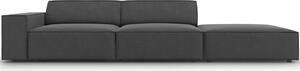 Szürke bársony háromszemélyes kanapé MICADONI Jodie 262 cm, jobb