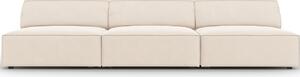 Bézs bársony háromszemélyes kanapé MICADONI Jodie 240 cm