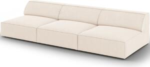 Bézs bársony háromszemélyes kanapé MICADONI Jodie 240 cm