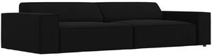 Fekete bársony háromszemélyes kanapé MICADONI Jodie 204 cm