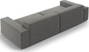 Világosszürke bársony háromszemélyes kanapé MICADONI Jodie 204 cm