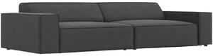 Szürke bársony háromszemélyes kanapé MICADONI Jodie 204 cm