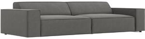 Világosszürke bársony háromszemélyes kanapé MICADONI Jodie 204 cm
